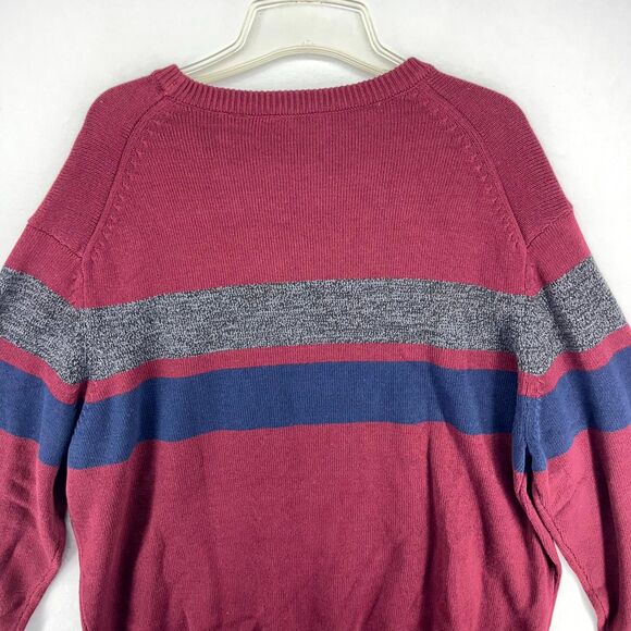 IZOD Men's Velvet Maroon 2X Large‎ Crew Neck Stripe Sweater NWT MSRP $65 - Picture 5 of 10